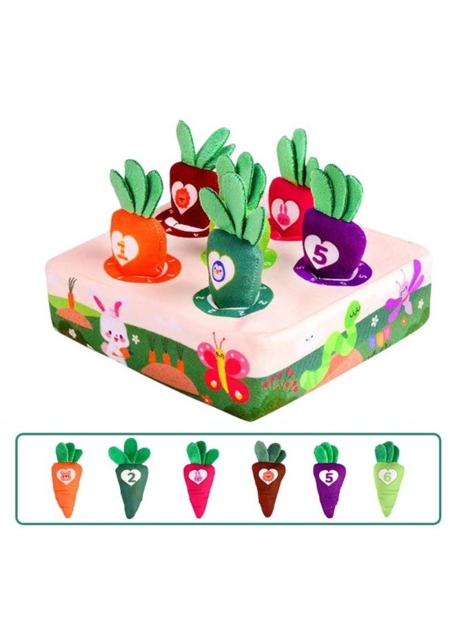 general Interactive Infant Learning Toy Crinkle Sound Tissues And Soft Carrots For Fine Motor Skills Development 0-3 Years Carrot Pull Toy For Babies - Image 1
