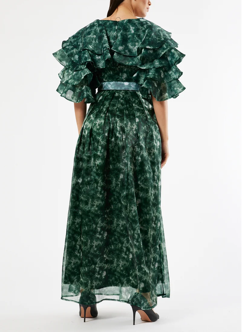 Amri Ruffled Chiffon Maxi Dress