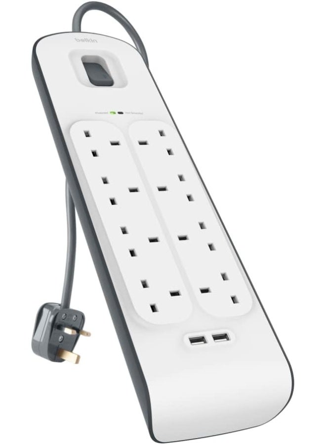belkin Belkin 8 Way Surge Protection Strip 2 Meter with 2 x 2.4Amp USB Charging  - Image 5
