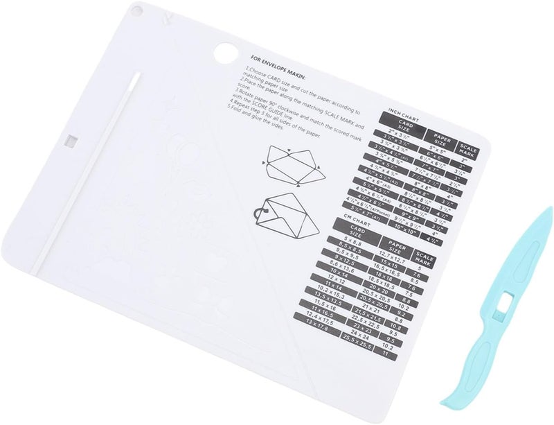 Badafaci Multi Purpose Scoreboard Plastic Construction for Card Making and Paper Crafts User Friendly Design Includes Envelope Making Guide and Bone Folder for Arts Projects - Image 3