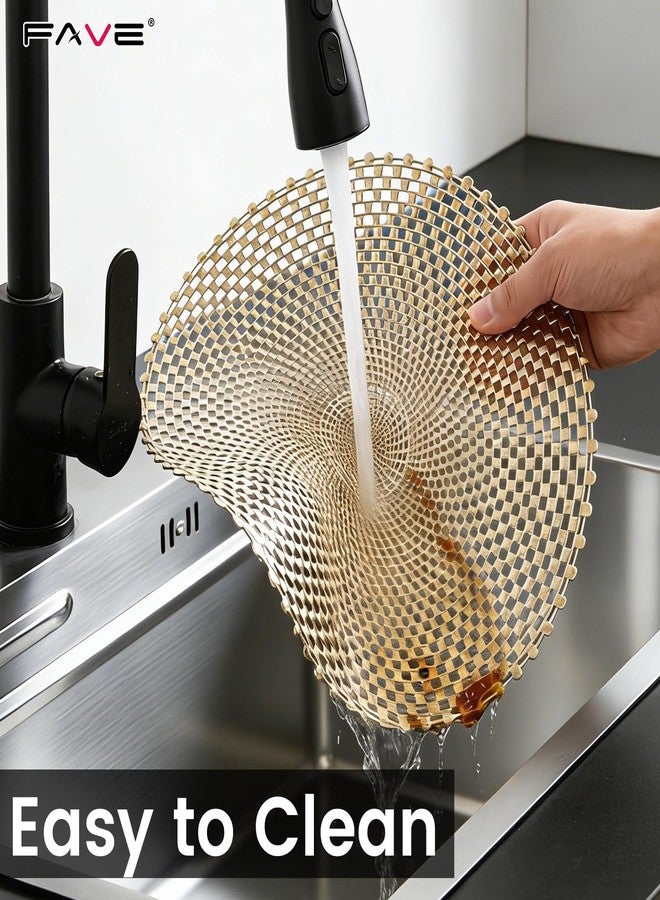 FAVE Set of 6 Gold Vinyl Round Placemats - Washable Spiral Hollow Out for Dining, Events, Home Decor & Daily Use (15 Inch) - Image 4