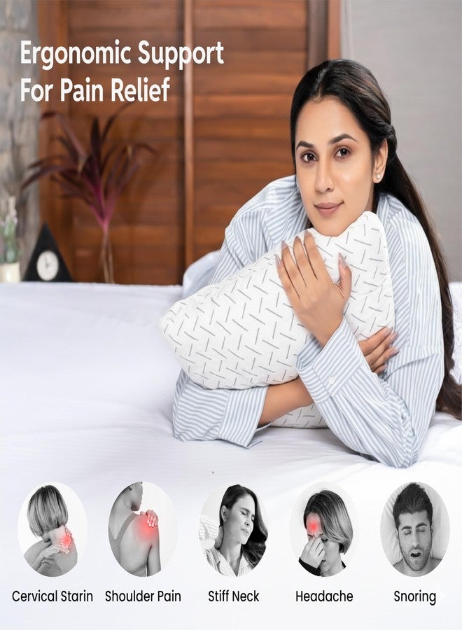 HAUSWAY Memory Foam Pillow Set of 1 for Neck & Back Pain Relief | 3-Inch Thin Cooling Gel Cervical Pillow with Washable Cover | Soft & Supportive Sleep Cushion for Side & Back Sleepers - Image 5