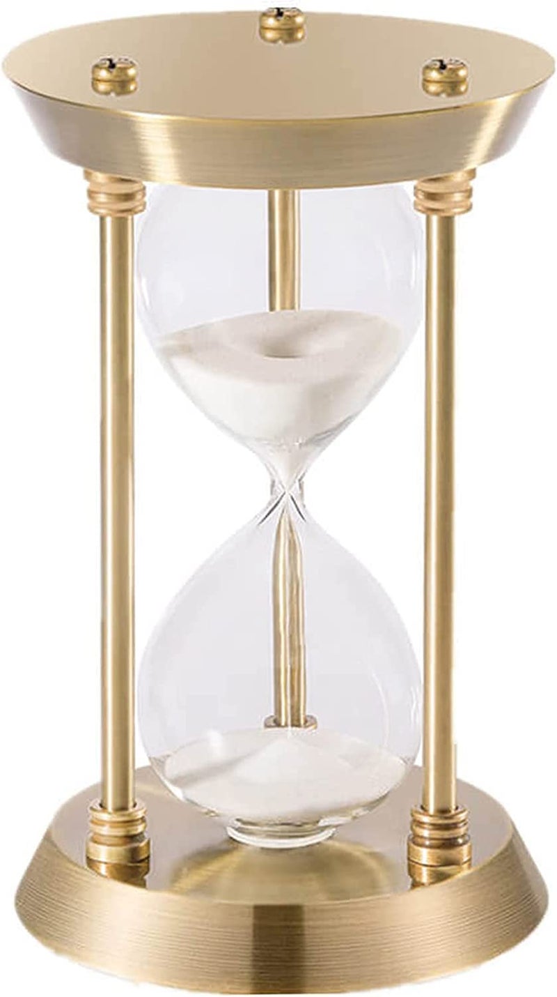 ABXKZ Sand Timer 5 Minute Hourglass51 Inch Small Sand Clock Antique Brass Sand Watch 5 Min Vintage Reloj De Arena 5 MinutoMetal Unique Decorative Hour Glass Sandglass for Kitchen Home Office Game Gifts