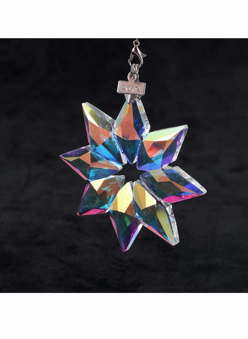KASTWAVE Car Rear View Hanging Snowflake Crystal Mirror Pendant  - Image 2