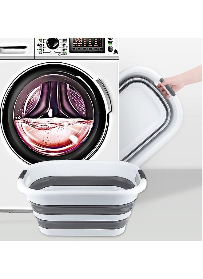 Generic - Foldable Plastic Laundry Basket  35 L Oval Bathtub, Foldable Pop-up Storage Container, Portable Laundry Tub, Space-saving Laundry Basket - Image 1