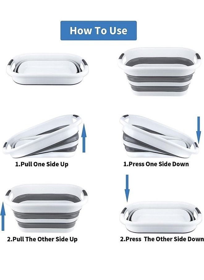 Generic - Foldable Plastic Laundry Basket  35 L Oval Bathtub, Foldable Pop-up Storage Container, Portable Laundry Tub, Space-saving Laundry Basket - Image 1