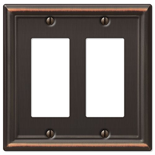 Amerelle 149RRDB Chelsea Wallplate, 2 Rocker, Steel, Aged Bronze, 1-Pack - Image 1