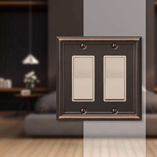 Amerelle 149RRDB Chelsea Wallplate, 2 Rocker, Steel, Aged Bronze, 1-Pack - Image 3