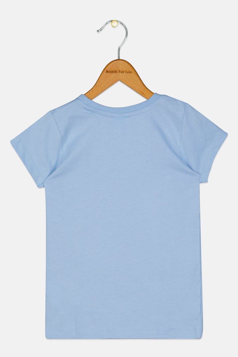 Disney تي شيرت قصير الأكمام للبنات الصغيرات بطبعة ميكي ماوس، أزرق - Image 2