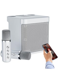 TIGER Karaoke Machine with 2 Wireless Microphones – Portable Bluetooth Karaoke Speaker PA System with Echo & Vocal Cut, Supports TF, AUX-in, USB Flash Disk for Indoor & Outdoor Parties, Family Singing Fun  - Image 1