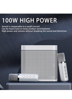 TIGER Karaoke Machine with 2 Wireless Microphones – Portable Bluetooth Karaoke Speaker PA System with Echo & Vocal Cut, Supports TF, AUX-in, USB Flash Disk for Indoor & Outdoor Parties, Family Singing Fun  - Image 4