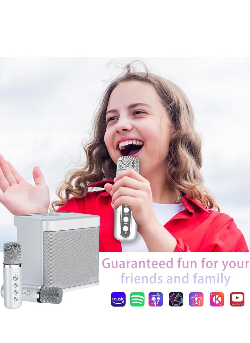 TIGER - Karaoke Machine with 2 Wireless Microphones – Portable Bluetooth Karaoke Speaker PA System with Echo & Vocal Cut, Supports TF, AUX-in, USB Flash Disk for Indoor & Outdoor Parties, Family Singing Fun - Image 1