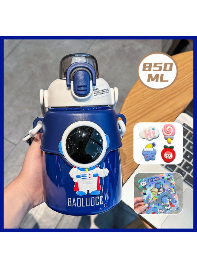 Astronaut Children's Thermos Cup Student 316 Stainless Steel Straw Cup High Color Value Internet Popular Large Capacity Big Belly Cup