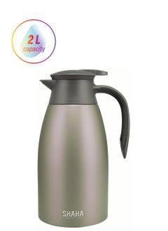 SHAHA Stainless Steel Vacuum Flask 2L Grey 