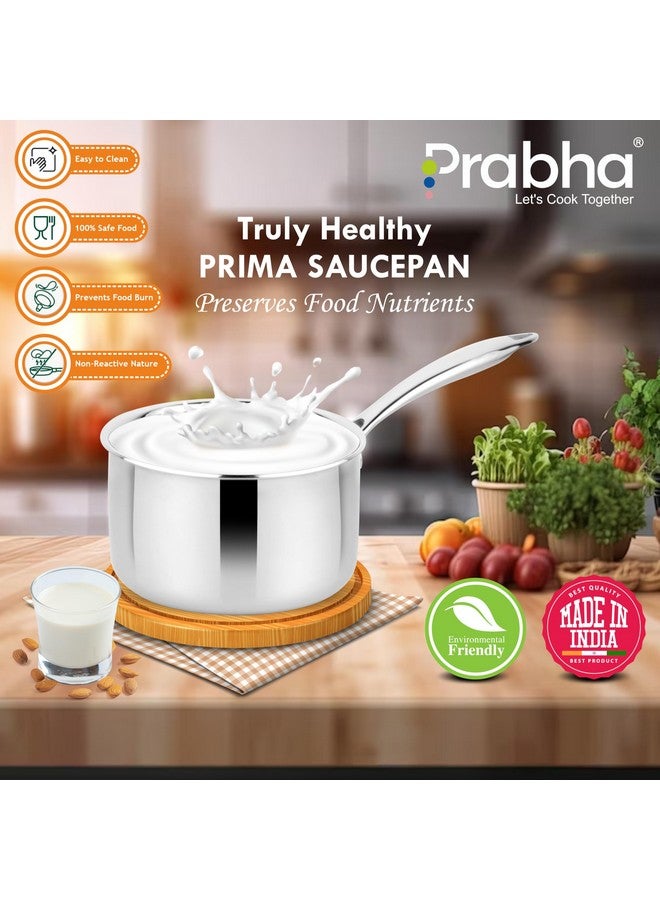Prabha Tri-Ply Stainless Steel 4Pcs Cookware Set - Supeor Quality Combo for Modern Kitchens, Silver - Image 5