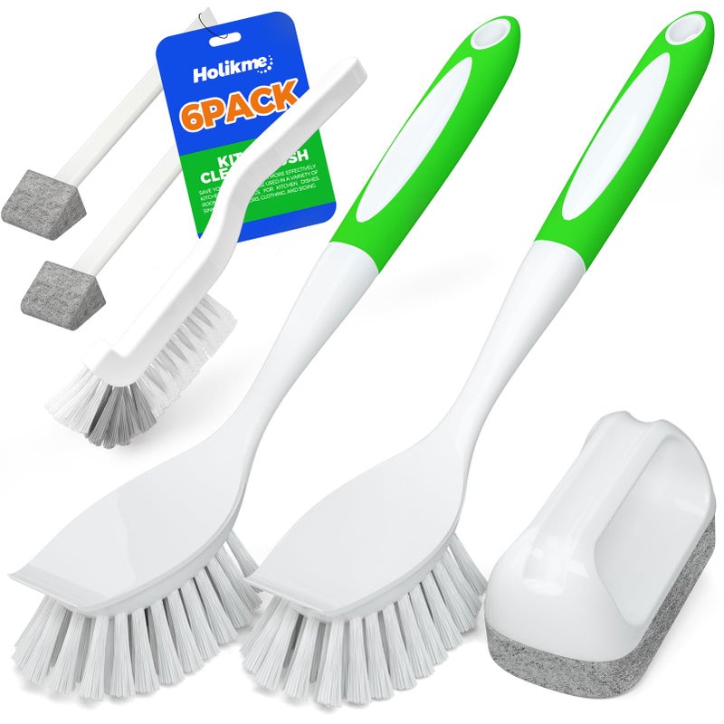 Holikme فرشاة تنظيف المطبخ هوليكمي 6 عبوات، أخضر - Image 1