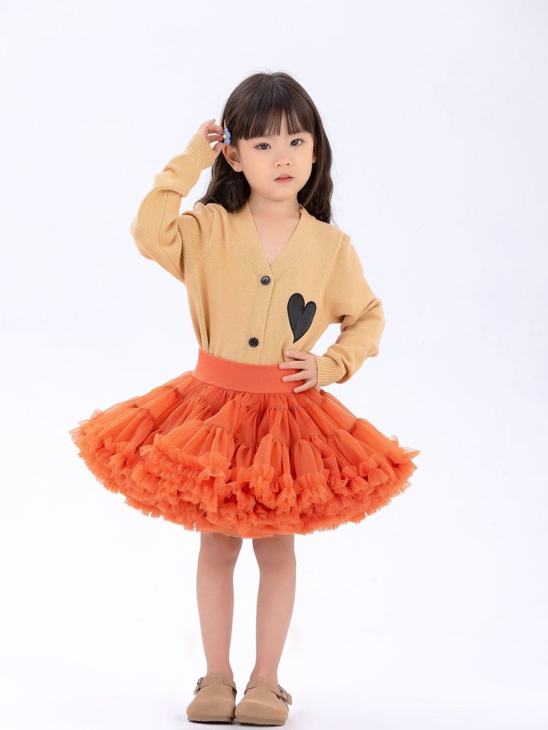 Calorie Second-Generation Tutu Skirt For Girls, Puffy Skirt For Children, Red Princess Skirt For Baby Girls, Half Skirt With Large Hem - Image 1