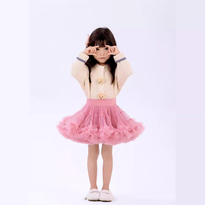 Calorie Second-Generation Tutu Skirt For Girls, Puffy Skirt For Children, Red Princess Skirt For Baby Girls, Half Skirt With Large Hem - Image 4