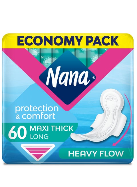 Maxi Thick Long Sanitary Pads With Wings 60 Pcs