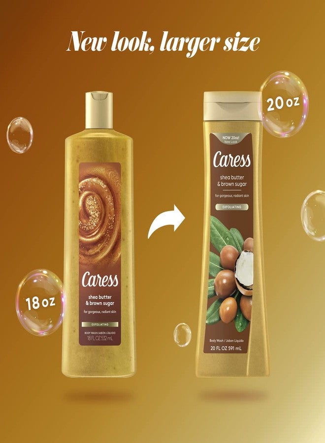 Caress Body Wash For Gorgeous, Radiant Skin Shea Butter & Brown Sugar Hydrating and Exfoliating Body Wash 20 fl oz - Image 4