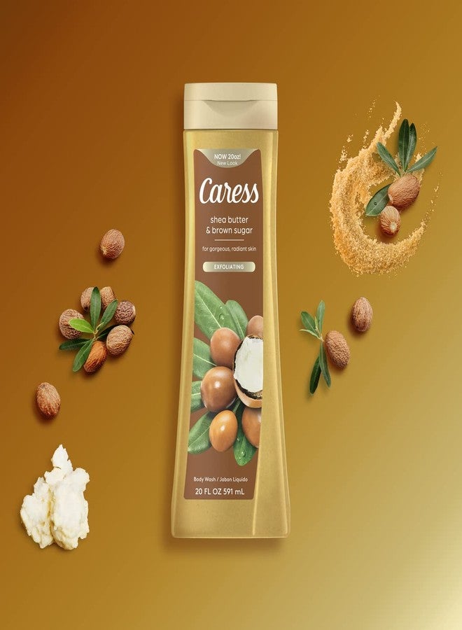 Caress Body Wash For Gorgeous, Radiant Skin Shea Butter & Brown Sugar Hydrating and Exfoliating Body Wash 20 fl oz - Image 3