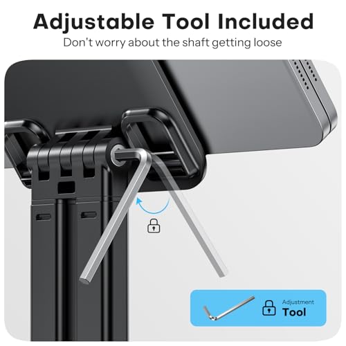 OMOTON Tablet Stand for iPad, Adjustable Tablet Holder for Desk, Portable Monitor Stand Compatible with 4-15.6" Tablets Kindle Such as iPad Pro 11, 10.2, 13, Air/Mini - Image 5