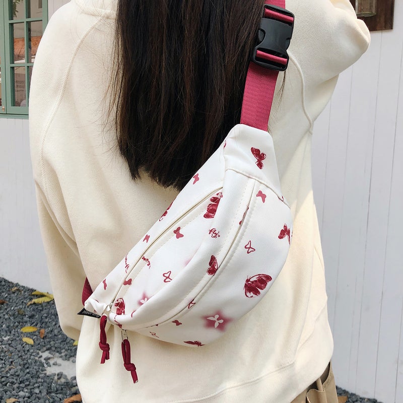 Cartoon Butterfly Print Waistpack Bag for Women, Cute Casual Crossbody Belt Bag - Image 2