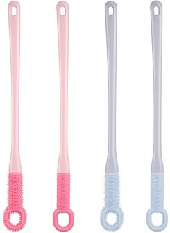 Baluue Baluue 4pcs Toe Gap Cleaning Brush, 15.6" Long Handle Shower Foot Scrubber, Effective Cleaning Between Toes, Exfoliating Brushes Idea for Seniors Elderly Mobility Impaired 
