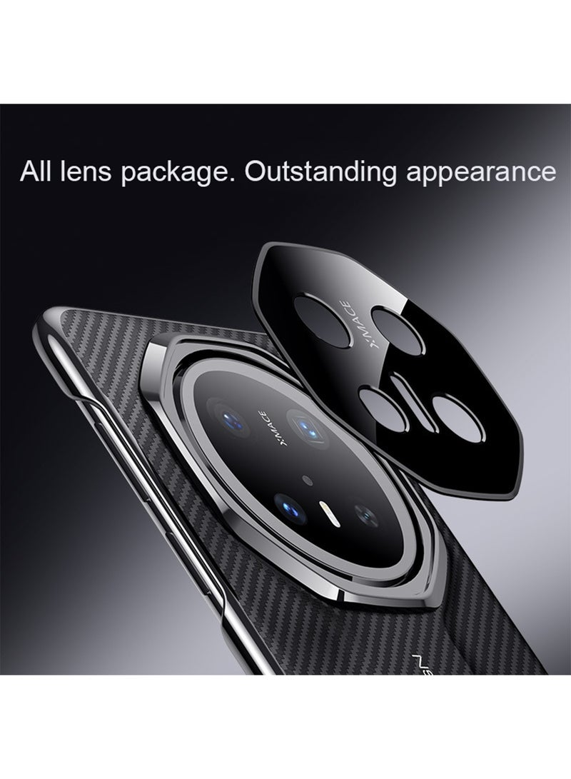 اووكاي جراب لهاتف Honor Magic 7 Pro، غطاء واقٍ مرن رفيع للغاية بنمط ألياف الكربون مع حماية للكاميرا لهاتف Honor Magic 7 Pro (ألياف الكربون باللون الأسود) - Image 4