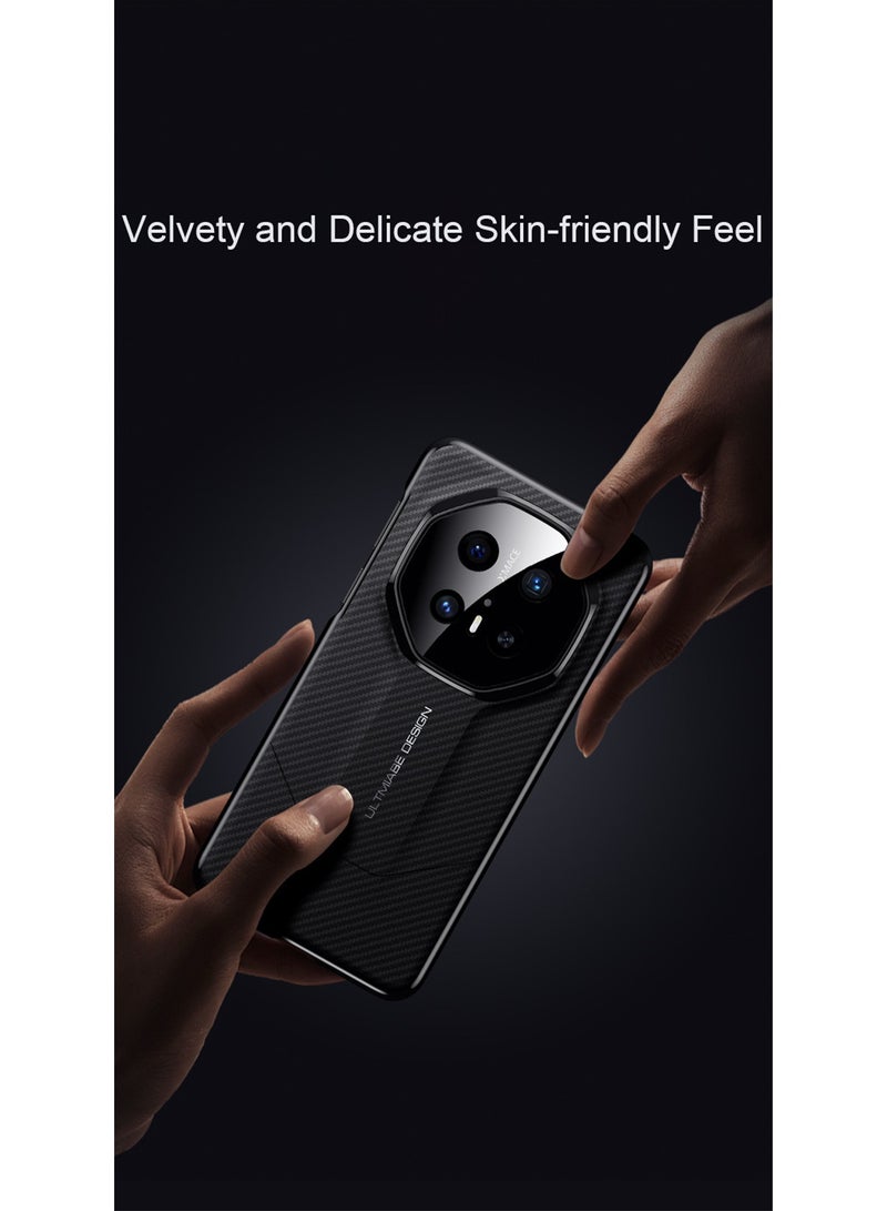 اووكاي جراب لهاتف Honor Magic 7 Pro، غطاء واقٍ مرن رفيع للغاية بنمط ألياف الكربون مع حماية للكاميرا لهاتف Honor Magic 7 Pro (ألياف الكربون باللون الأسود) - Image 3