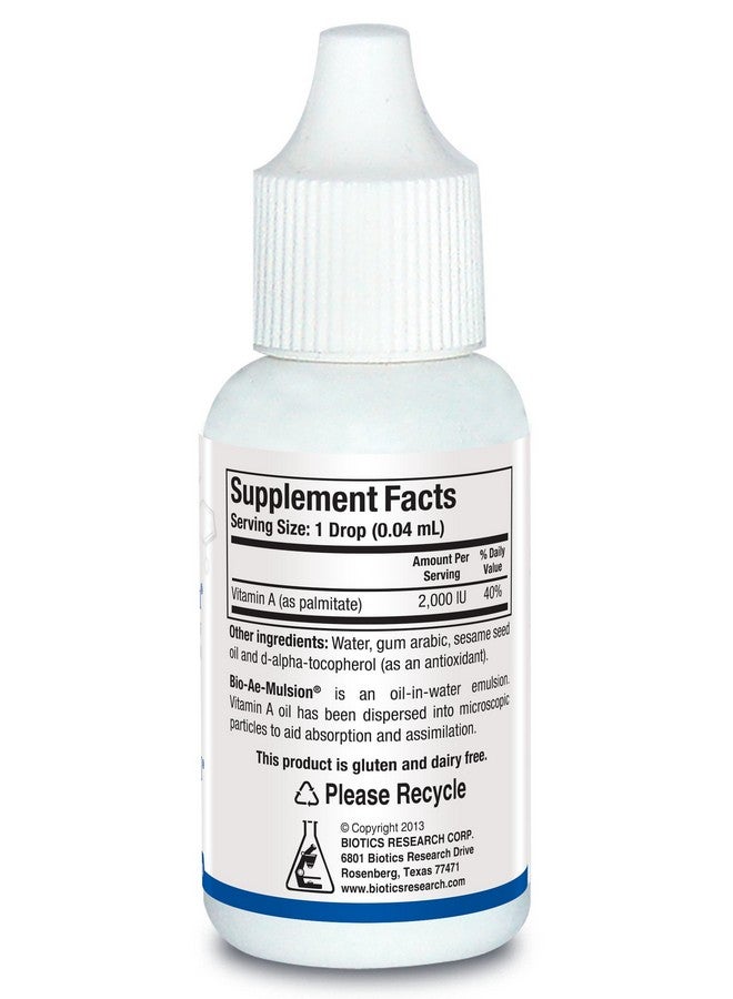 Biotics Research Biotics Research Bio Ae Mulsion IU Emulsified Vitamin A for Greater Uptake & Utilization, Concentrated Form, Promotes Immune Response, Aids in Visual Acuity, Supports Cardiovascular 1 Fluid Ounces - Image 2