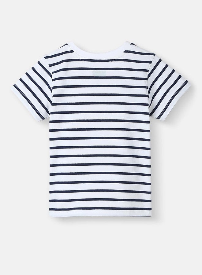 Nautinati Girls’ Striped Cotton T-shirt and Shorts | Cotton | Age 3-24 Months - Image 3