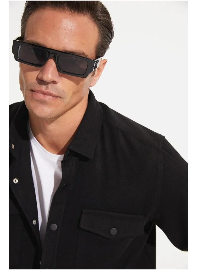 جون June Men Snap-button Shirt Black