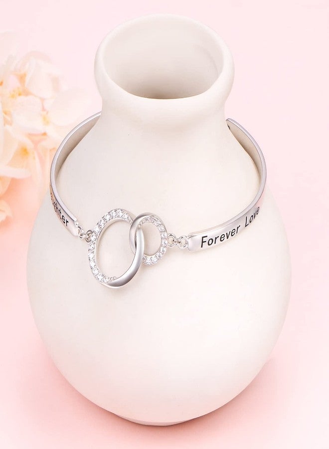 Flyow 925 Sterling Silver Infinity Inspirational Bracelet With Love Message"Always My Sister, Forever My Friend", 6.5+3 inches Adjustable Length, Cubic Zirconia - Image 4