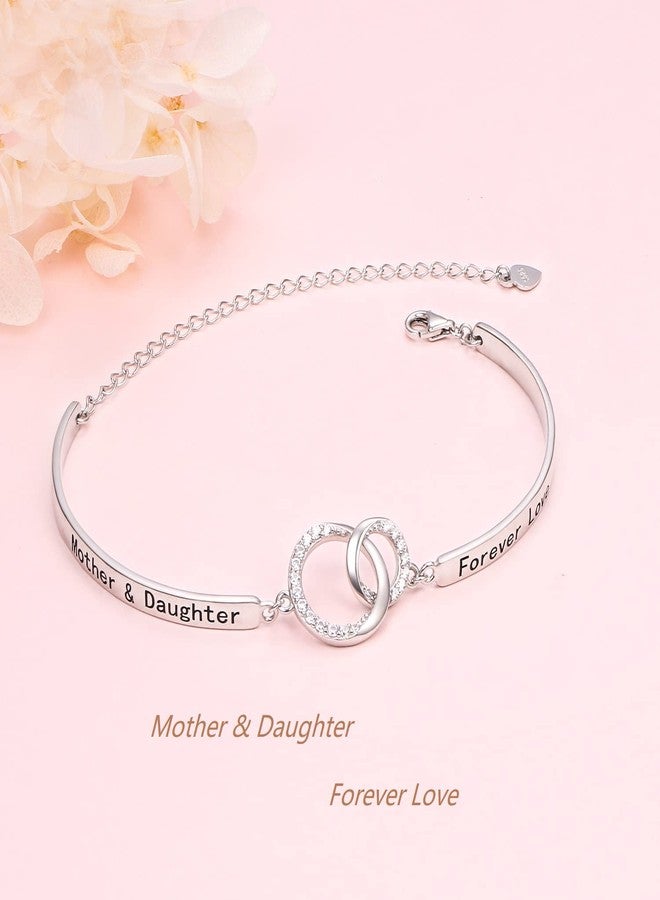 Flyow 925 Sterling Silver Infinity Inspirational Bracelet With Love Message"Always My Sister, Forever My Friend", 6.5+3 inches Adjustable Length, Cubic Zirconia - Image 5