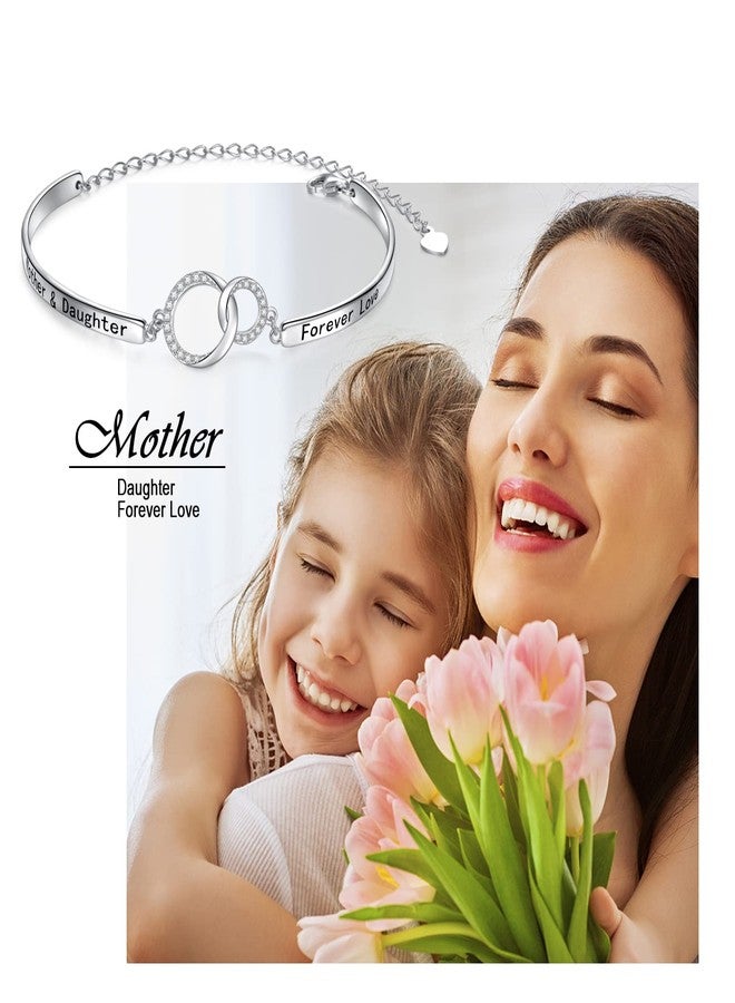 Flyow 925 Sterling Silver Infinity Inspirational Bracelet With Love Message"Always My Sister, Forever My Friend", 6.5+3 inches Adjustable Length, Cubic Zirconia - Image 2