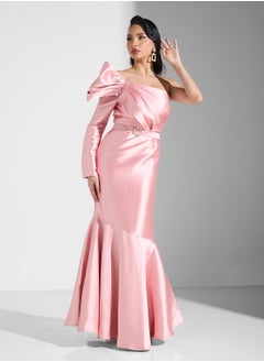 Namshi x One Shoulder Dress With Statement Sleeve  - Image 1