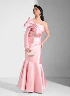 Namshi x One Shoulder Dress With Statement Sleeve  - Image 5