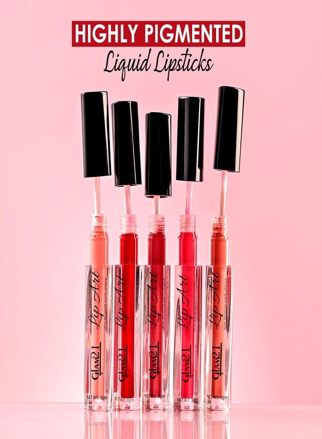 Glam 21 Glam21 Lip Art Non-Transfer Matte Liquid Lipstick | Lightweight & Longlasting| Waterproof & Smudge-proof - 3 gm | Burnt Red-01 - Image 5