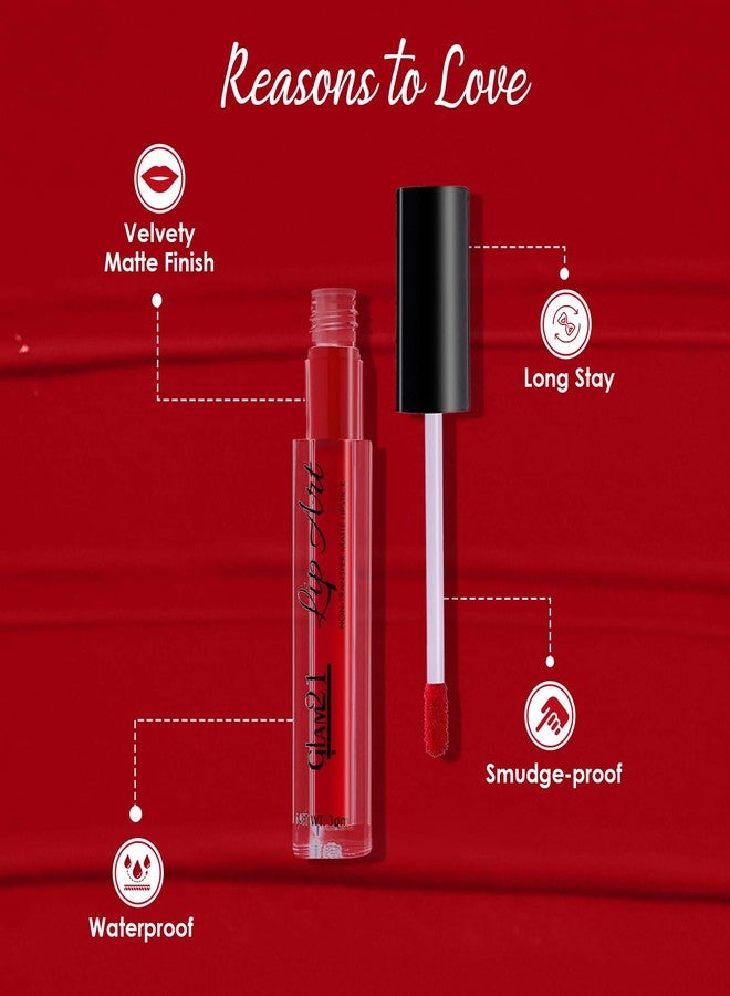 Glam 21 Glam21 Lip Art Non-Transfer Matte Liquid Lipstick | Lightweight & Longlasting| Waterproof & Smudge-proof - 3 gm | Burnt Red-01 - Image 3