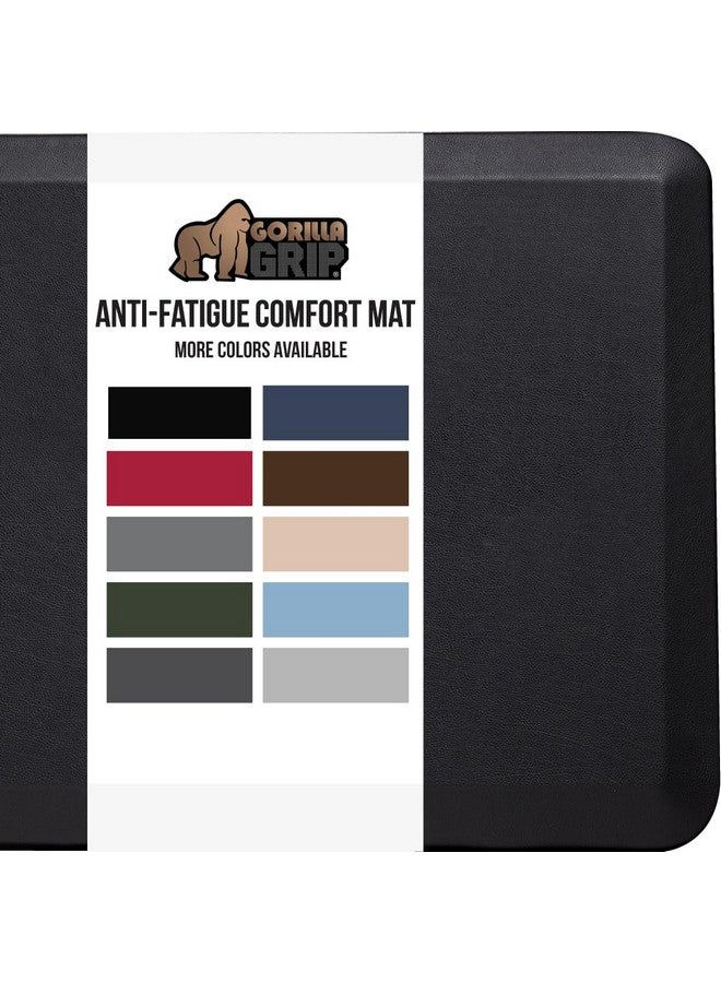 غوريلا جريب سجادات GORILLA GRIP المبطنة المضادة للتعب لأرضية المطبخ، 39 × 20، سجادة مكتب قائمة مريحة، سطح حصوي مقاوم للماء والخدش، سجادات إسفنجية مبطنة داعمة ومريحة، سمك 3/4 بوصة، لون أسود - Image 1