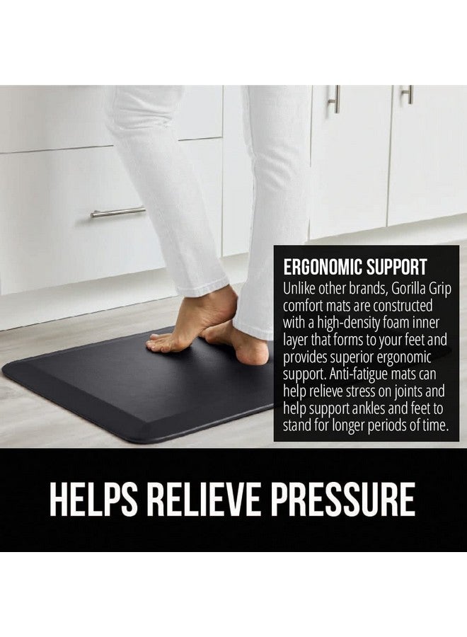 غوريلا جريب سجادات GORILLA GRIP المبطنة المضادة للتعب لأرضية المطبخ، 39 × 20، سجادة مكتب قائمة مريحة، سطح حصوي مقاوم للماء والخدش، سجادات إسفنجية مبطنة داعمة ومريحة، سمك 3/4 بوصة، لون أسود - Image 3
