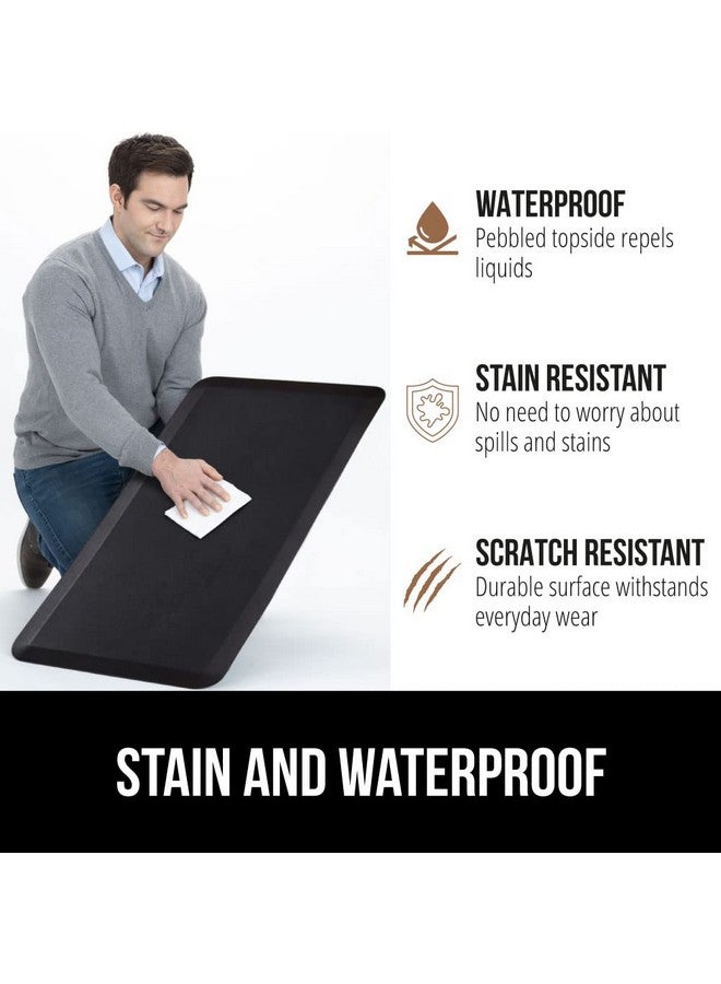 غوريلا جريب سجادات GORILLA GRIP المبطنة المضادة للتعب لأرضية المطبخ، 39 × 20، سجادة مكتب قائمة مريحة، سطح حصوي مقاوم للماء والخدش، سجادات إسفنجية مبطنة داعمة ومريحة، سمك 3/4 بوصة، لون أسود - Image 4