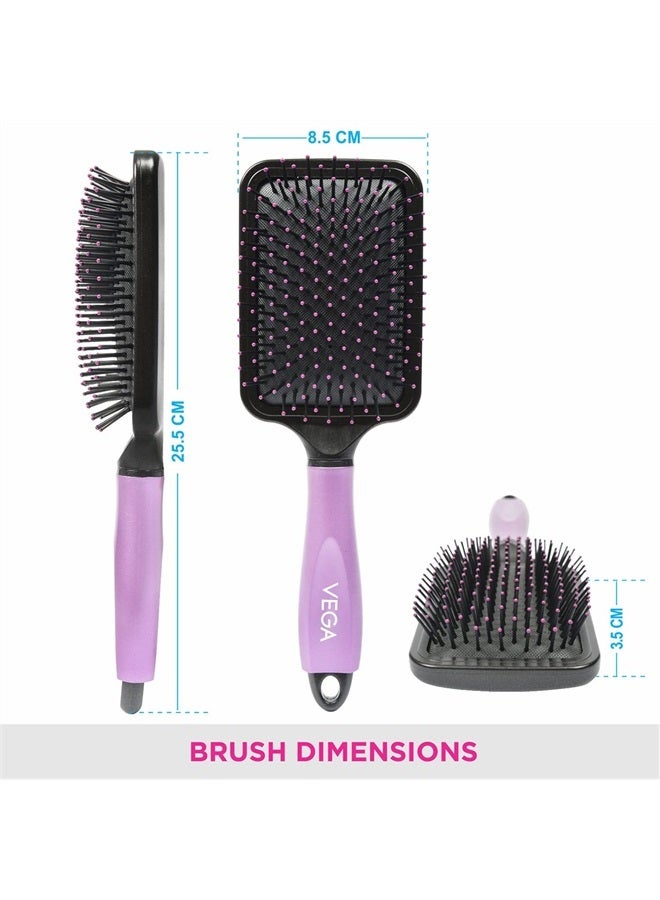 Vega Paddle Brush With Cleaner Simple Design With Emphasis on Function (E18-PB) - Image 3