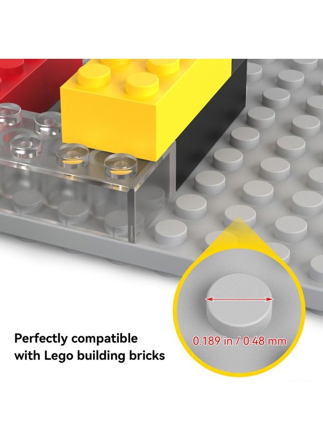BlissBox 6-Pack Floating Shelves for Wall Compatible with Lego Building Bricks, 5x5.5inch Dual‑Sided 16x17 Studs for Toy Brick Storage and Display, ABS Display Shelves for Room Decor, Gray - Image 2