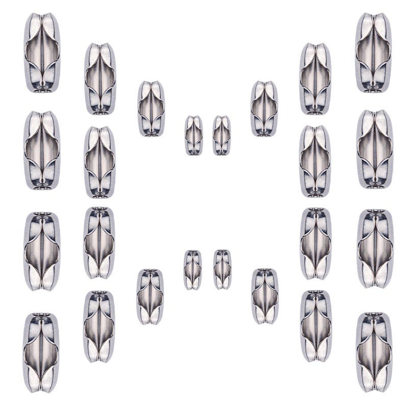 KINGOU 80pcs Stainless Steel Ball Chain Connector Clasps Fits for 16202432mm Beaded Ball Chain