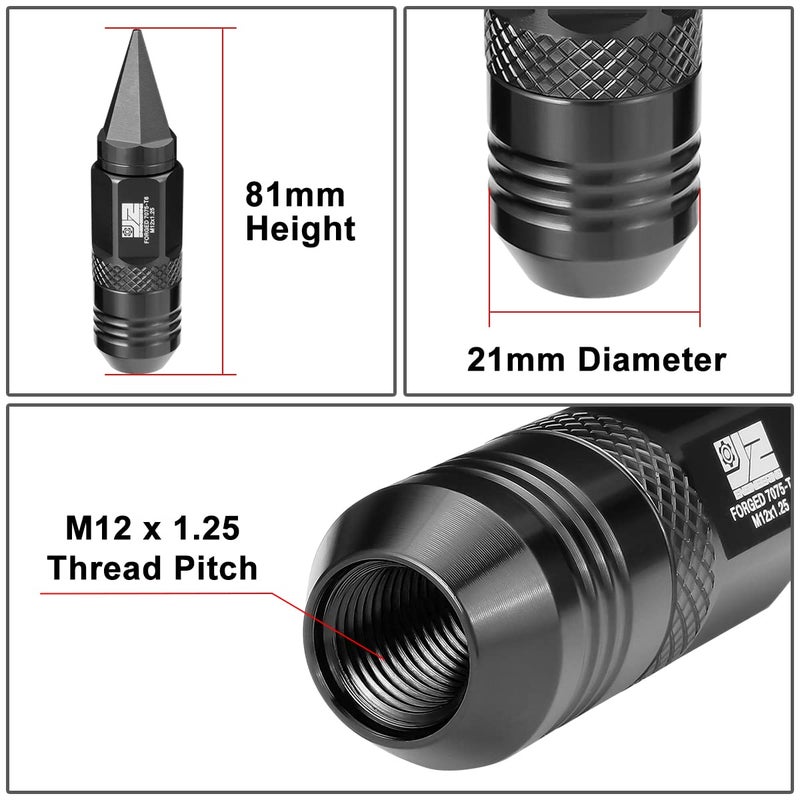 J2 Engineering 20Pcs M12x1.25 Spiky Cap Lug Nuts - Image 4
