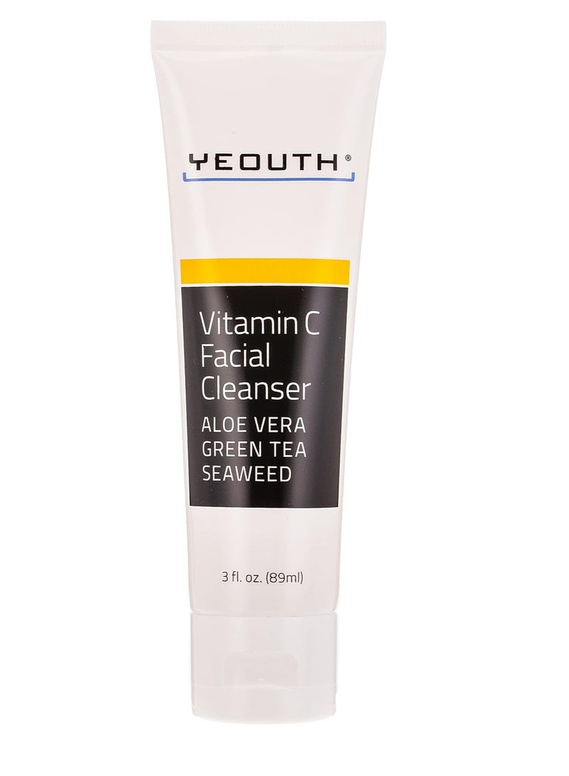Yeouth Vitamin C Facial Cleanser with Aloe Vera Green Tea Seaweed Antioxidant Protect Skin from Free Radical 89ml
