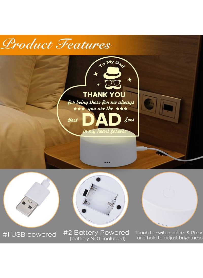 Generic Father's Day Personalized Dad 3D Illusion Night Light,3 Colors Gradual Changing Touch Switch Table Lamp for Holiday Gifts or Home Decorations from Tribal Stores  - Image 2