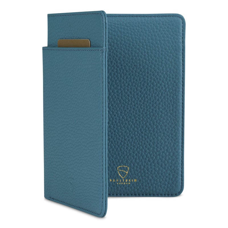 Vaultskin Leather Passport Holder, Slim RFID Blocking Travel Wallet for Men and Women, Fits Passport, Credit Cards, ID, Cash, Passport Cover Ideal Travel Accessories with Gift Box (Kensington) - Image 1